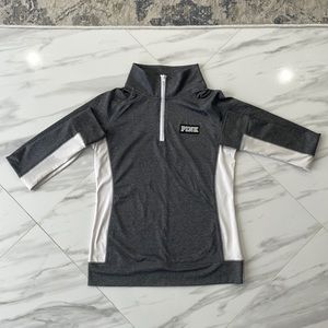 Victoria Secret PINK Women’s Gray/ White Athletic Casual Long Sleeve Top Size S